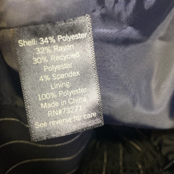 SO brand navy white pin strip vest elastic back snap feature // XL - Picture 7 of 8